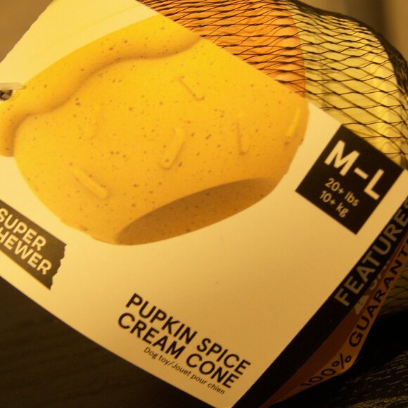 Bark Super Chewer pumpkin spice Cream Cone Dog Toy - Picture 2 of 4